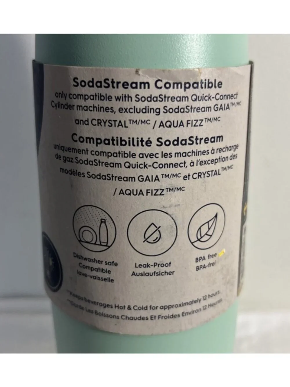 NEW SodaStream Fizz & Go Stainless Steel Carbonating Bottle 30 FL Oz